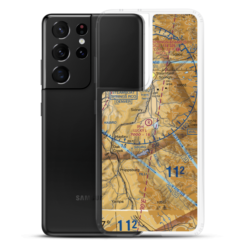 Lucky L Ranch Airport (CD99) VFR Sectional Samsung Case Samsung Galaxy S21 Ultra model shown
