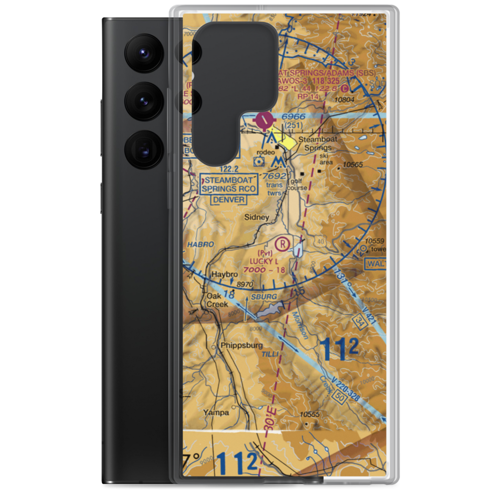Lucky L Ranch Airport (CD99) VFR Sectional Samsung Case Samsung Galaxy S22 Ultra model shown