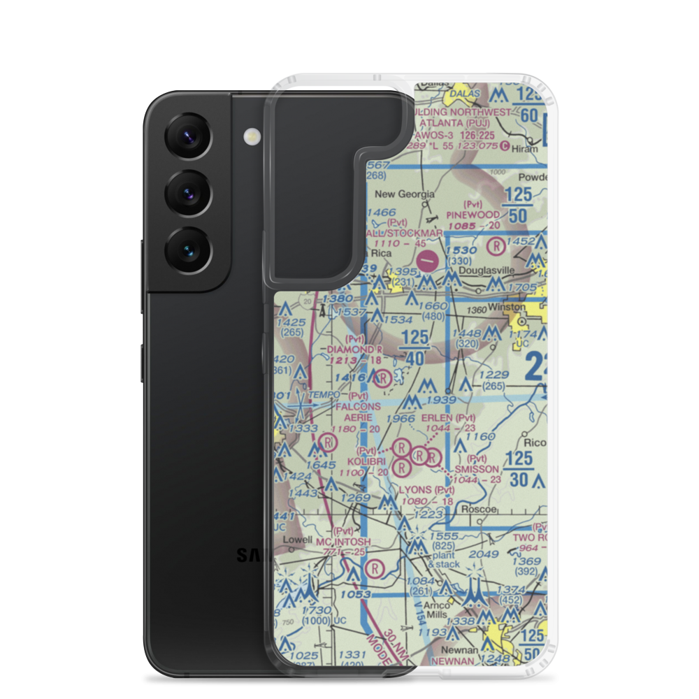 Lucky Lairds Landing Airport (81GA) VFR Sectional Samsung Case Samsung Galaxy S22 model shown