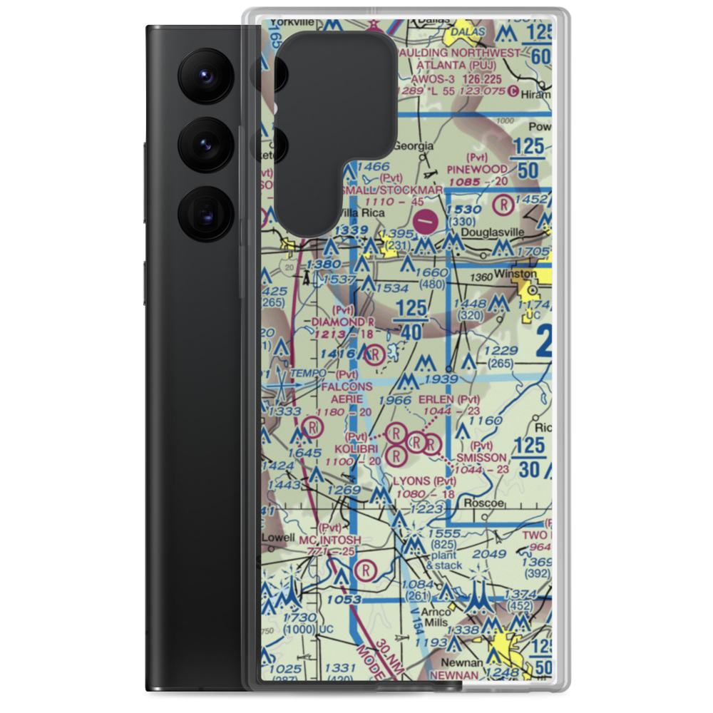 Lucky Lairds Landing Airport (81GA) VFR Sectional Samsung Case Samsung Galaxy S22 Ultra model shown