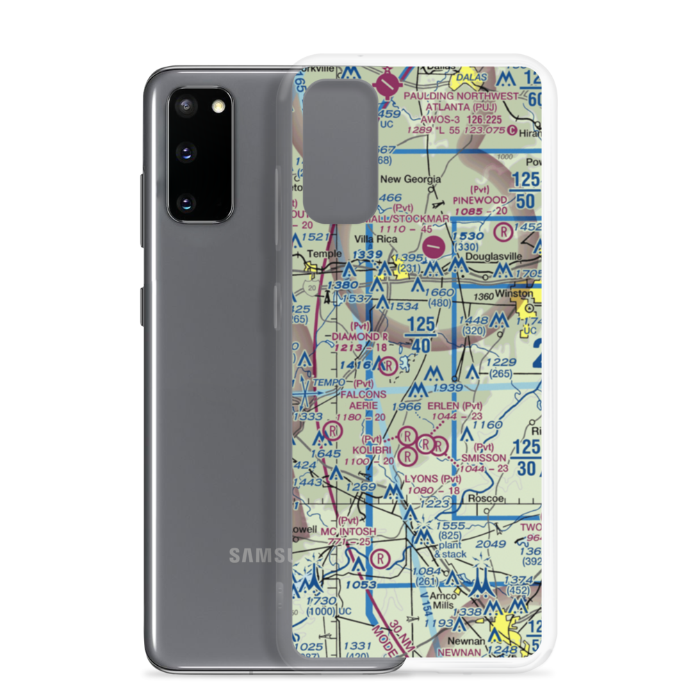 Lucky Lairds Landing Airport (81GA) VFR Sectional Samsung Case Samsung Galaxy S20 model shown