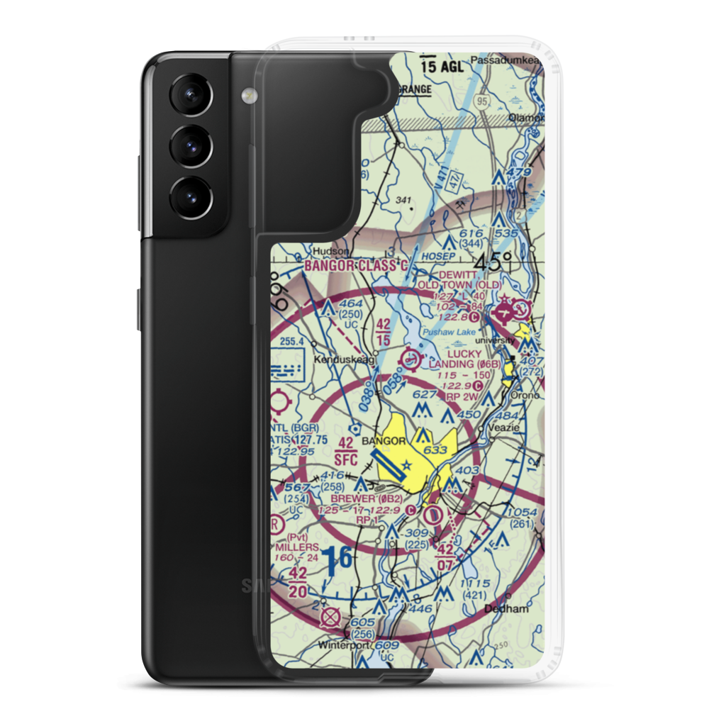 Lucky Landing Marina and Seaplane Base (06B) VFR Sectional Samsung Case Samsung Galaxy S21 Plus model shown