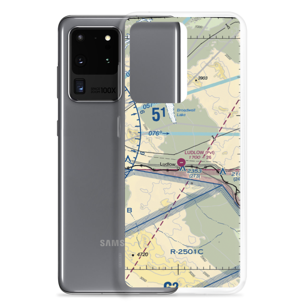 Ludlow Airport (5CA4) VFR Sectional Samsung Case Samsung Galaxy S20 Ultra model shown