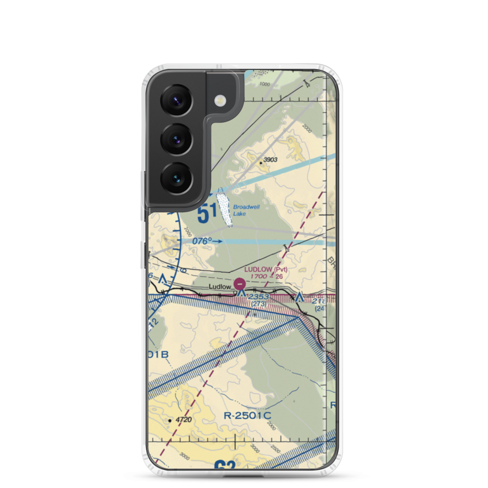 Ludlow Airport (5CA4) VFR Sectional Samsung Case Samsung Galaxy S22 model shown