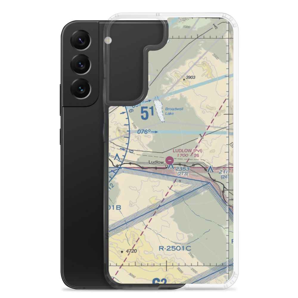 Ludlow Airport (5CA4) VFR Sectional Samsung Case Samsung Galaxy S22 Plus model shown