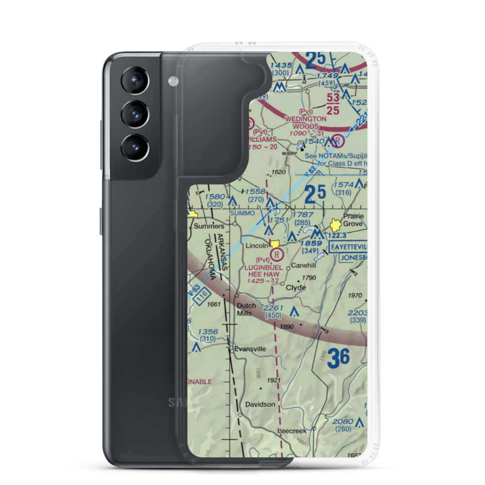 Luginbuel Hee Haw Airport (68AR) VFR Sectional Samsung Case Samsung Galaxy S21 model shown