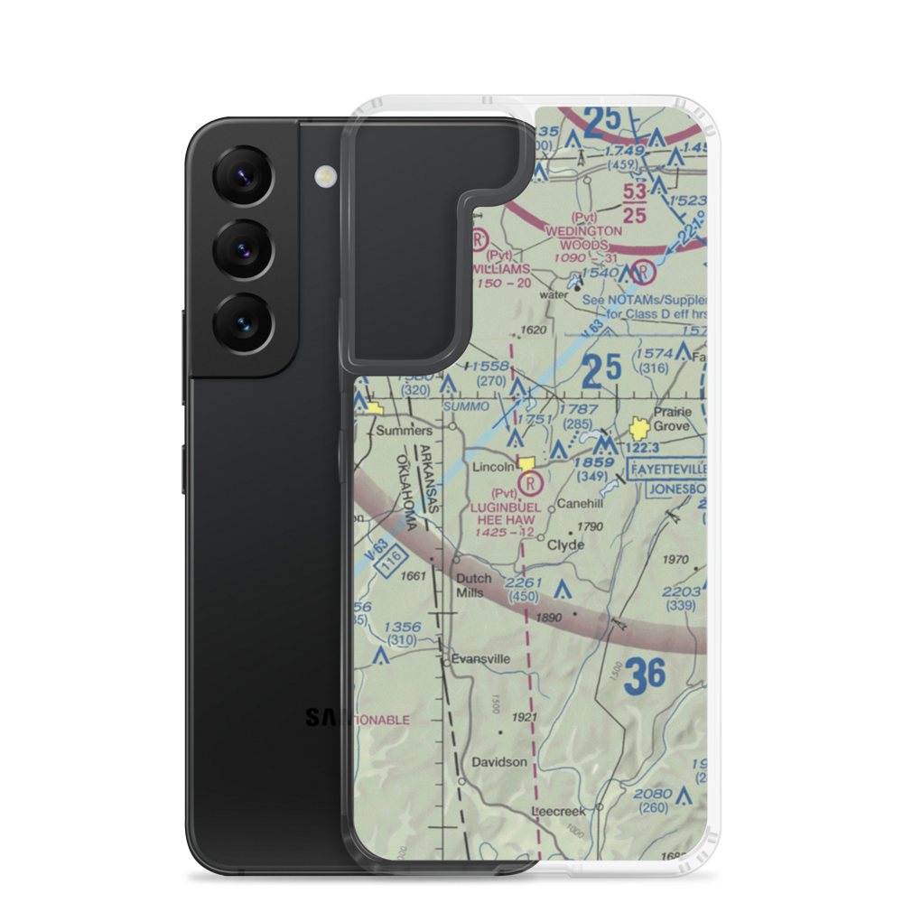 Luginbuel Hee Haw Airport (68AR) VFR Sectional Samsung Case Samsung Galaxy S22 model shown