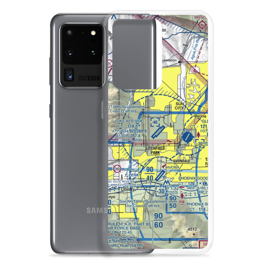 Luke Air Force Base (LUF) VFR Sectional Samsung Case Samsung Galaxy S20 Ultra model shown