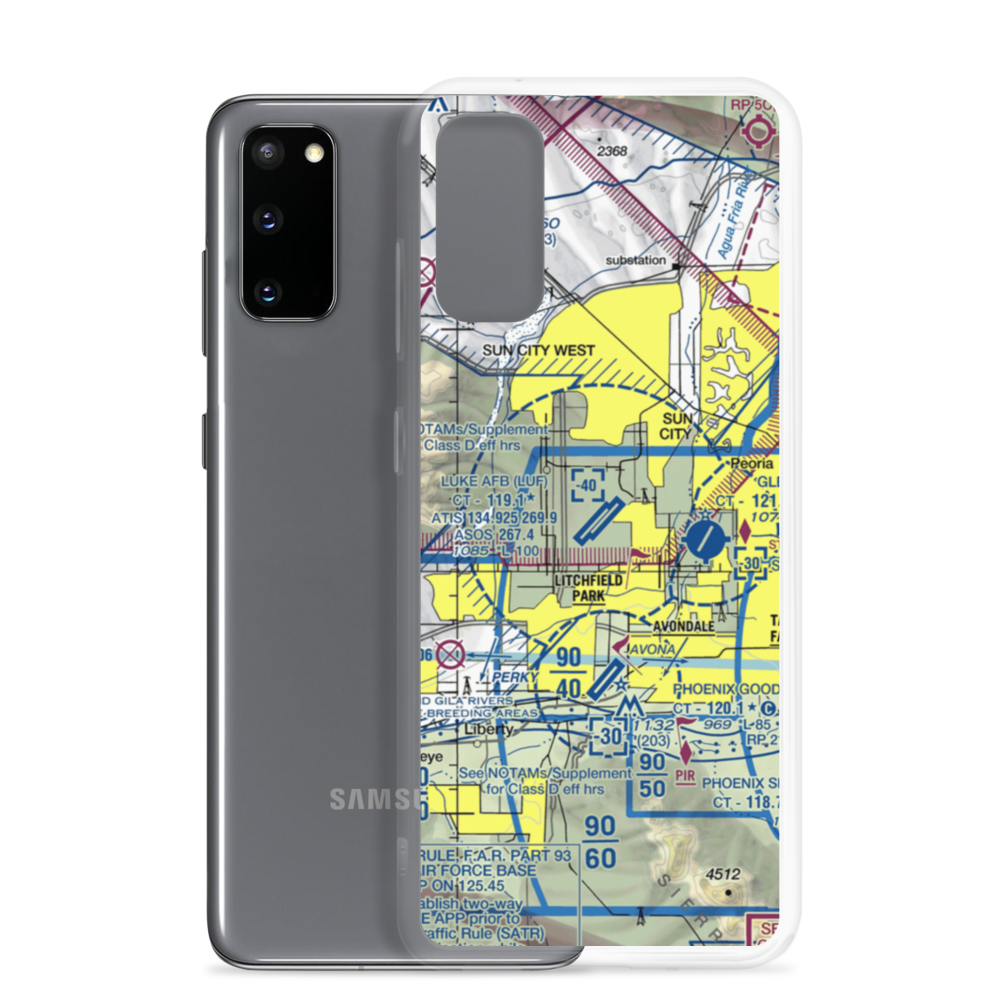 Luke Air Force Base (LUF) VFR Sectional Samsung Case Samsung Galaxy S20 model shown
