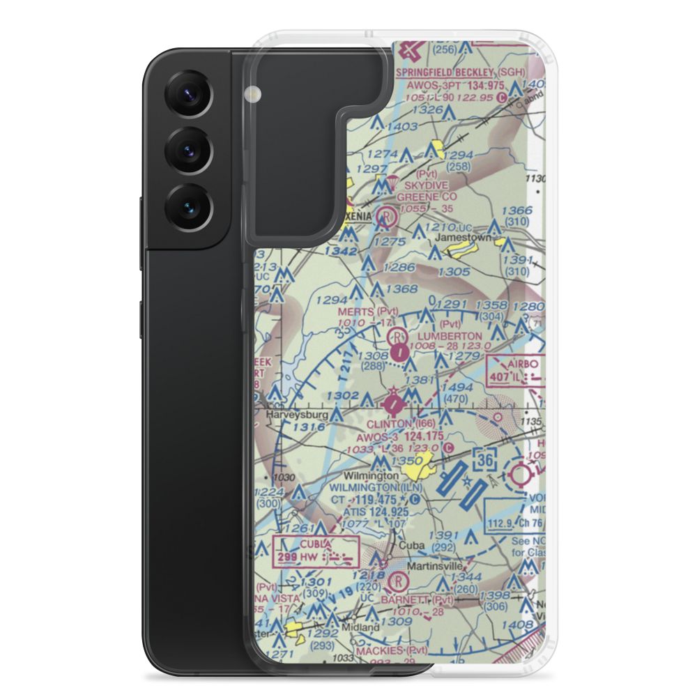 Lumberton Airport (OH77) VFR Sectional Samsung Case Samsung Galaxy S22 Plus model shown