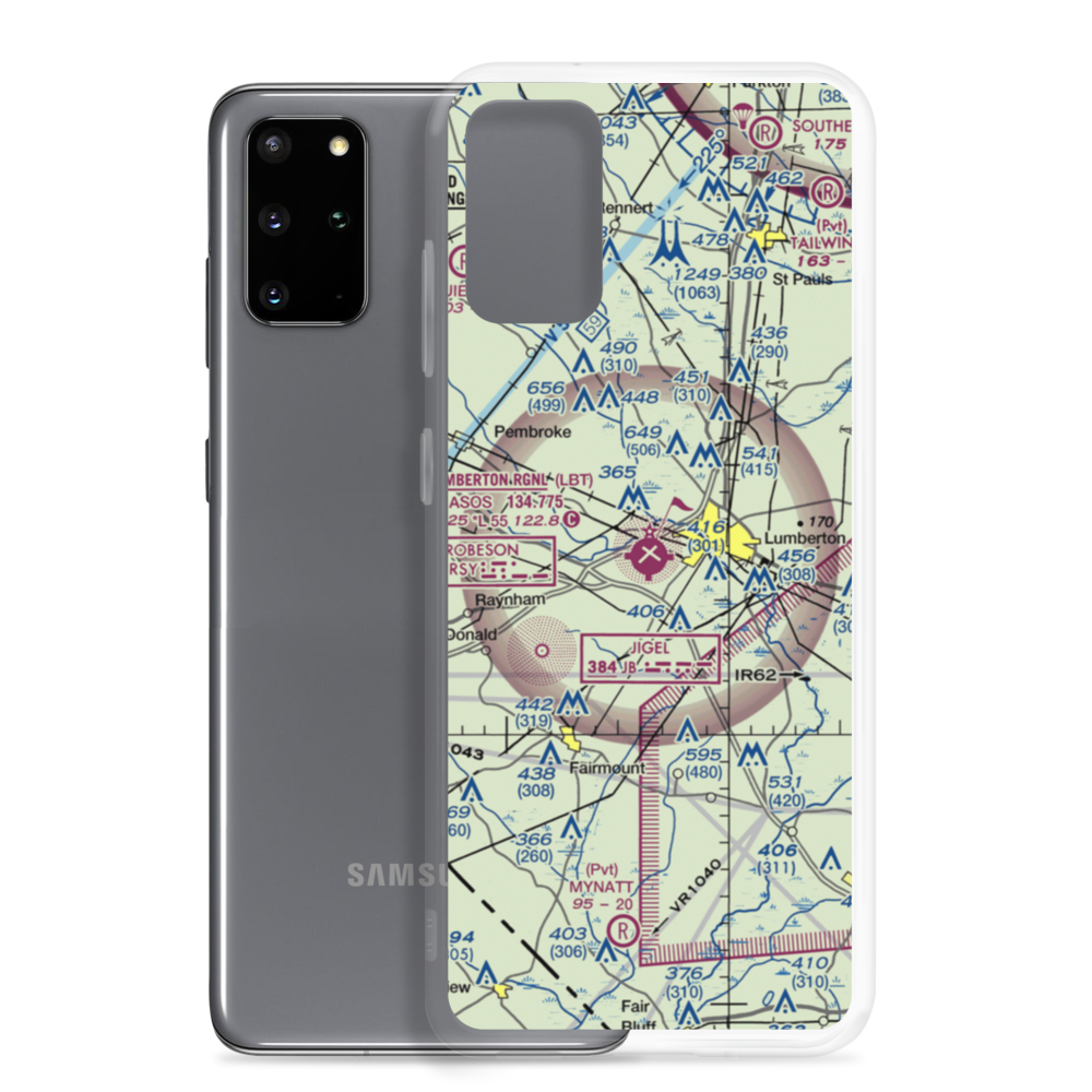 Lumberton Regional Airport (LBT) VFR Sectional Samsung Case Samsung Galaxy S20 Plus model shown