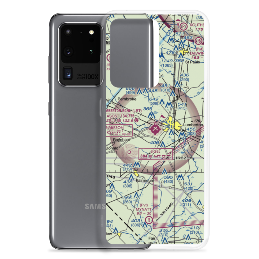 Lumberton Regional Airport (LBT) VFR Sectional Samsung Case Samsung Galaxy S20 Ultra model shown