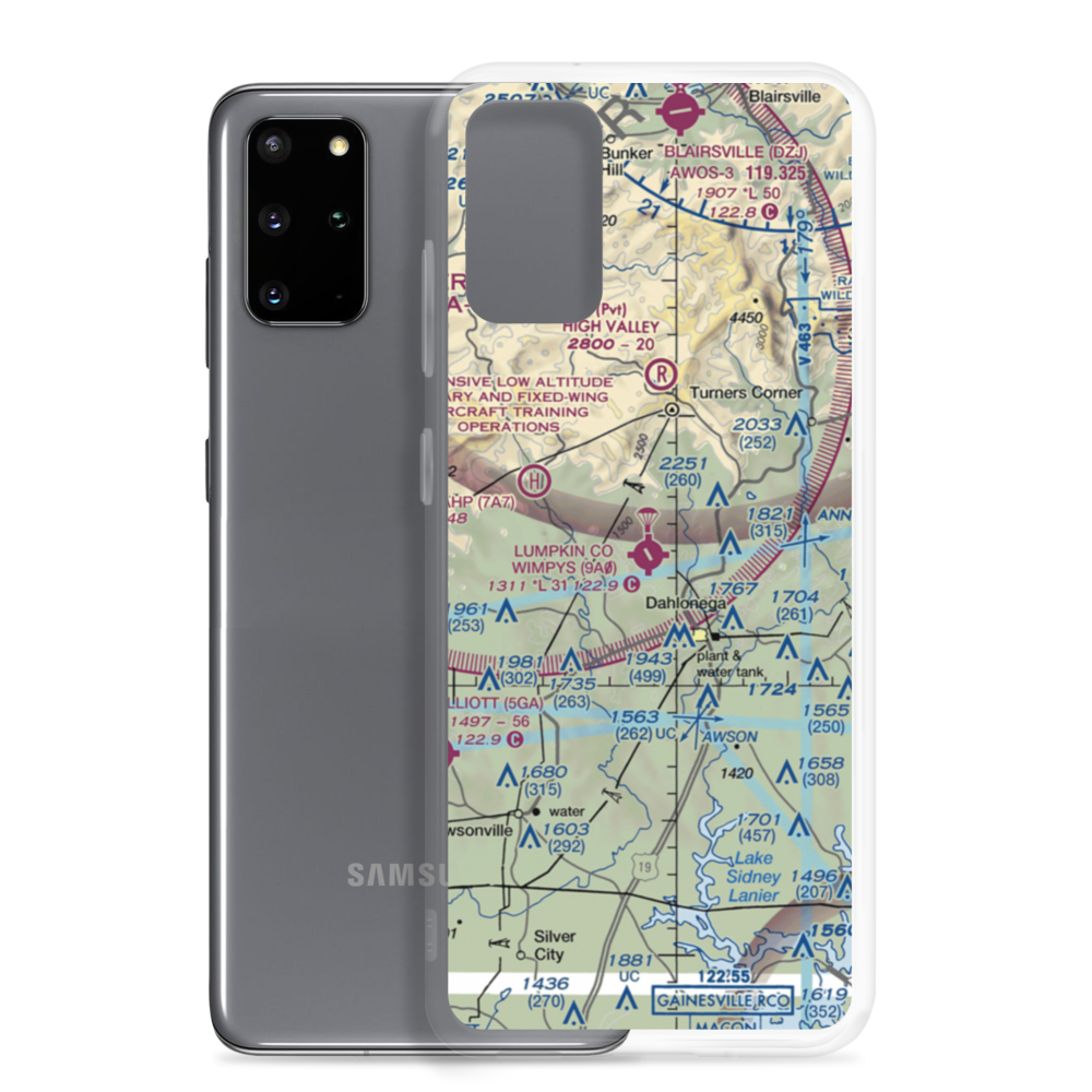 Lumpkin County Wimpys Airport (9A0) VFR Sectional Samsung Case Samsung Galaxy S20 Plus model shown