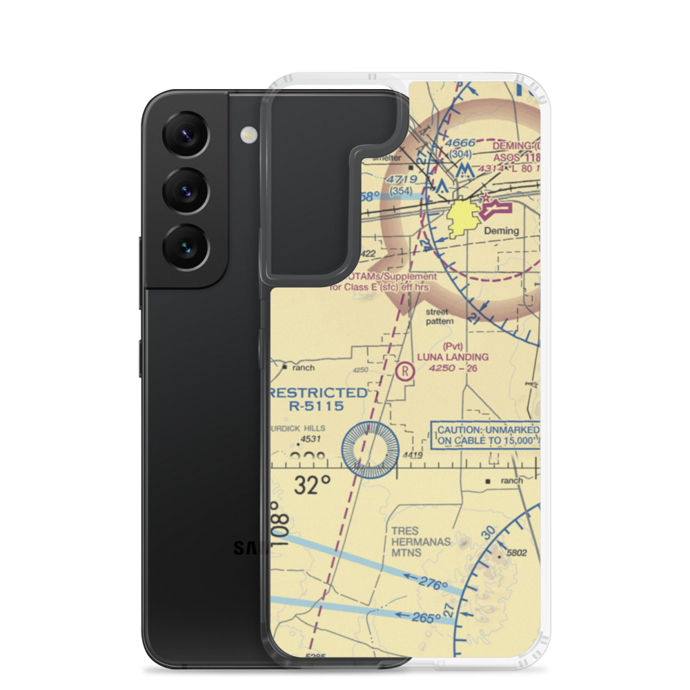 Luna Landing Airport (NM26) VFR Sectional Samsung Case Samsung Galaxy S22 model shown