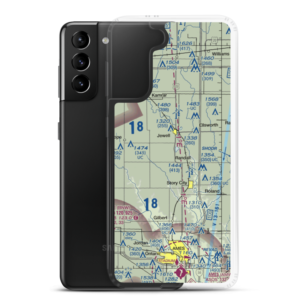 Lund Airport (93IA) VFR Sectional Samsung Case Samsung Galaxy S21 Plus model shown
