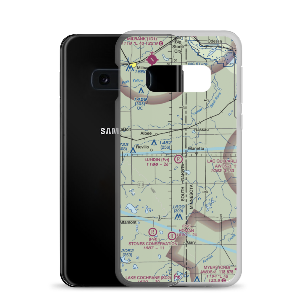 Lundin Airport (SD94) VFR Sectional Samsung Case Samsung Galaxy S10e model shown