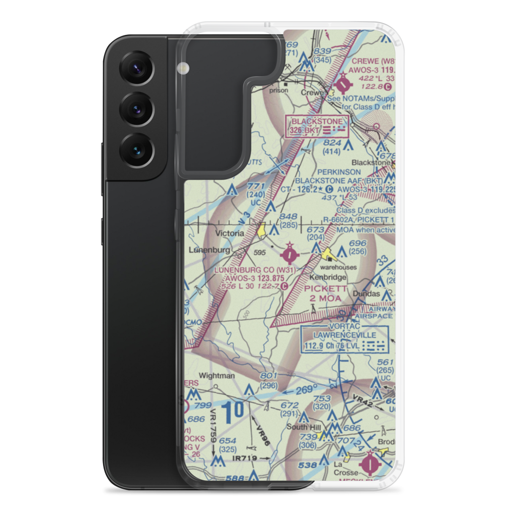 Lunenburg County Airport (W31) VFR Sectional Samsung Case Samsung Galaxy S22 Plus model shown