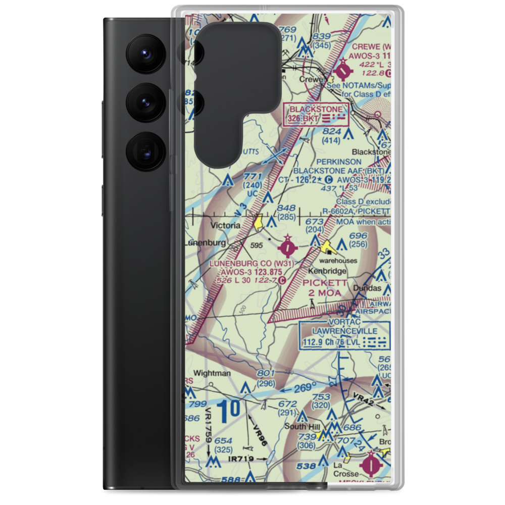 Lunenburg County Airport (W31) VFR Sectional Samsung Case Samsung Galaxy S22 Ultra model shown