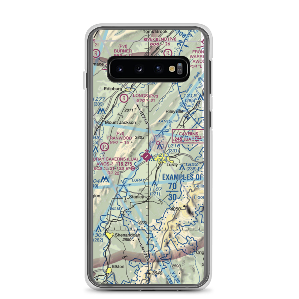 Luray Caverns Airport (LUA) VFR Sectional Samsung Case Samsung Galaxy S10 model shown
