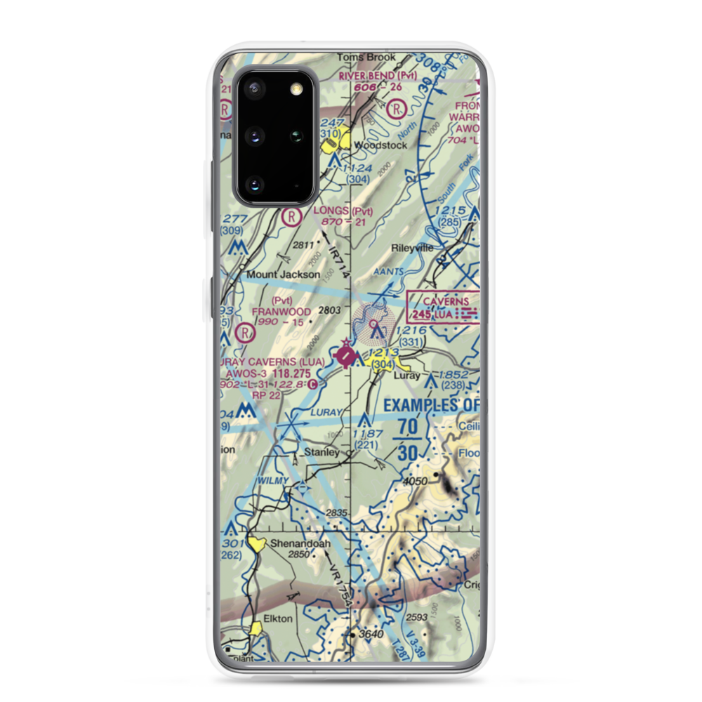 Luray Caverns Airport (LUA) VFR Sectional Samsung Case Samsung Galaxy S20 Plus model shown