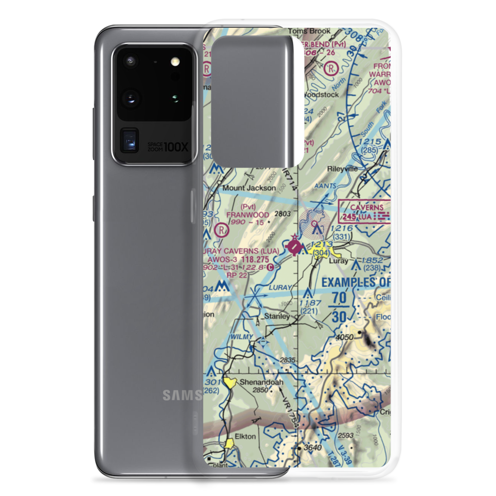 Luray Caverns Airport (LUA) VFR Sectional Samsung Case Samsung Galaxy S20 Ultra model shown