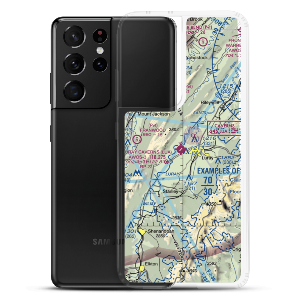 Luray Caverns Airport (LUA) VFR Sectional Samsung Case Samsung Galaxy S21 Ultra model shown