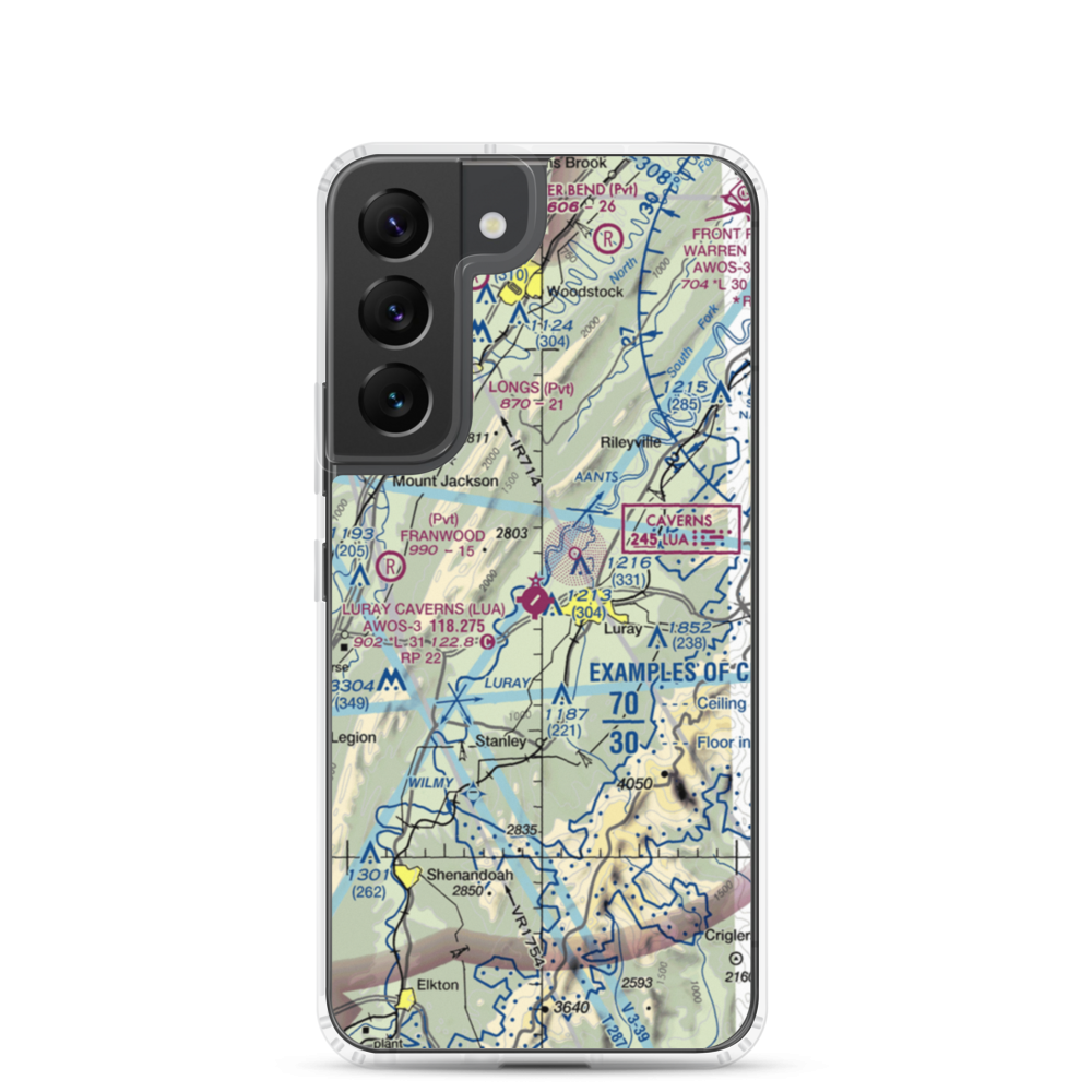 Luray Caverns Airport (LUA) VFR Sectional Samsung Case Samsung Galaxy S22 model shown