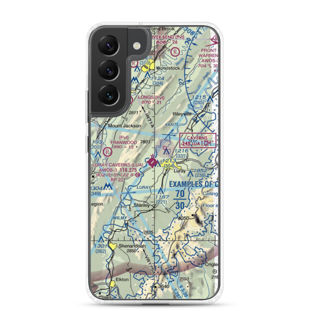 Luray Caverns Airport (LUA) VFR Sectional Samsung Case Samsung Galaxy S22 Plus model shown