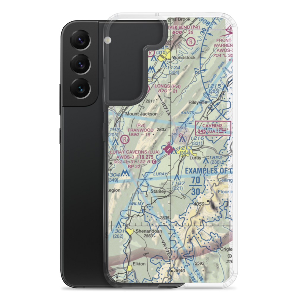 Luray Caverns Airport (LUA) VFR Sectional Samsung Case Samsung Galaxy S22 Plus model shown