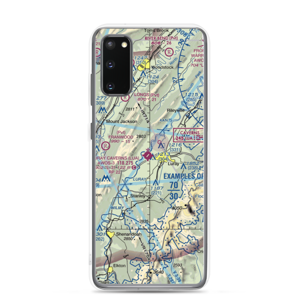 Luray Caverns Airport (LUA) VFR Sectional Samsung Case Samsung Galaxy S20 model shown