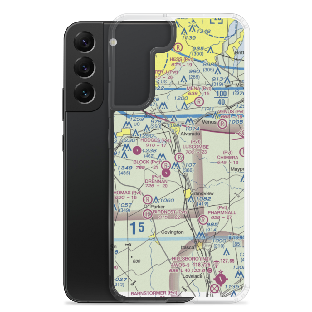 Luscombe Acres Airport (6XS2) VFR Sectional Samsung Case Samsung Galaxy S22 Plus model shown