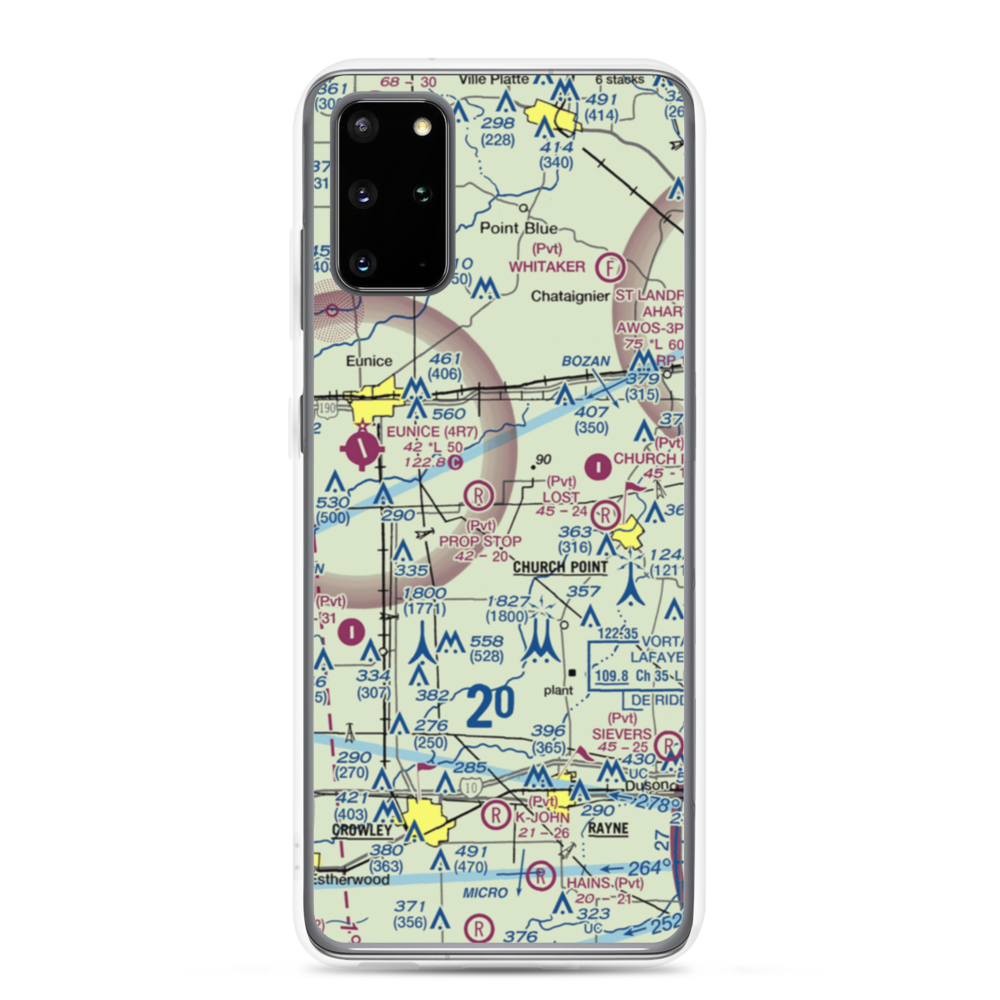 Luscombe Lane 1 Airport (80LA) VFR Sectional Samsung Case Samsung Galaxy S20 Plus model shown