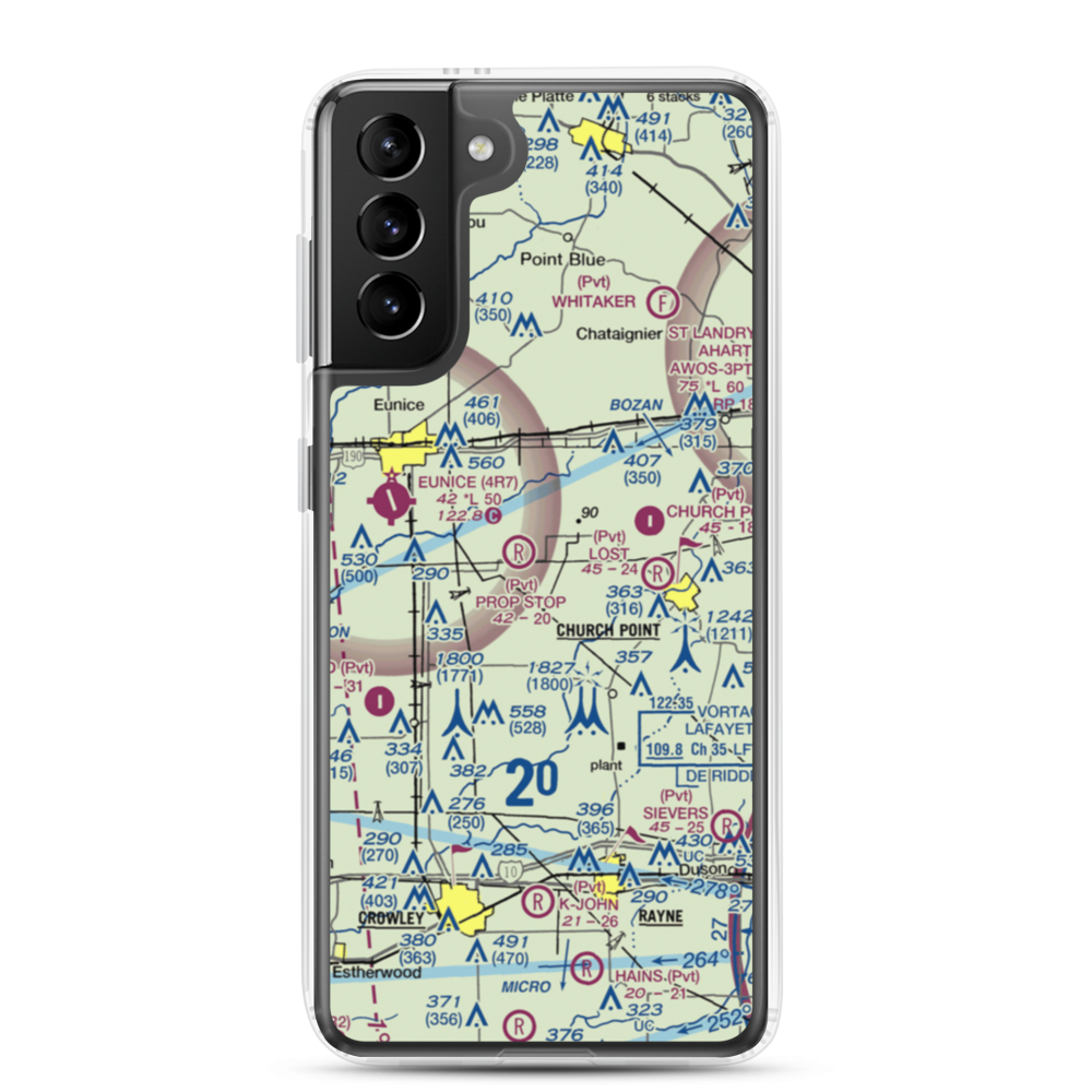 Luscombe Lane 1 Airport (80LA) VFR Sectional Samsung Case Samsung Galaxy S21 Plus model shown