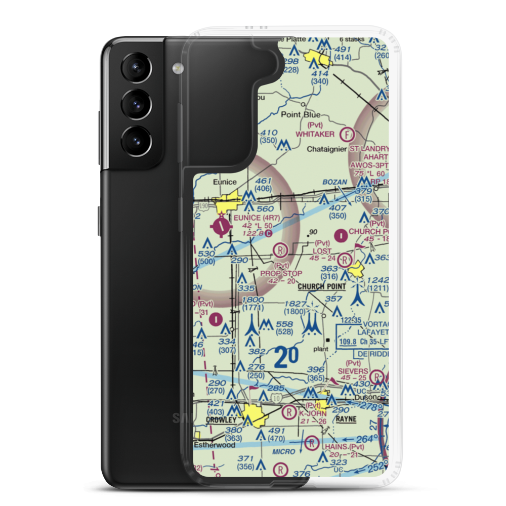 Luscombe Lane 1 Airport (80LA) VFR Sectional Samsung Case Samsung Galaxy S21 Plus model shown