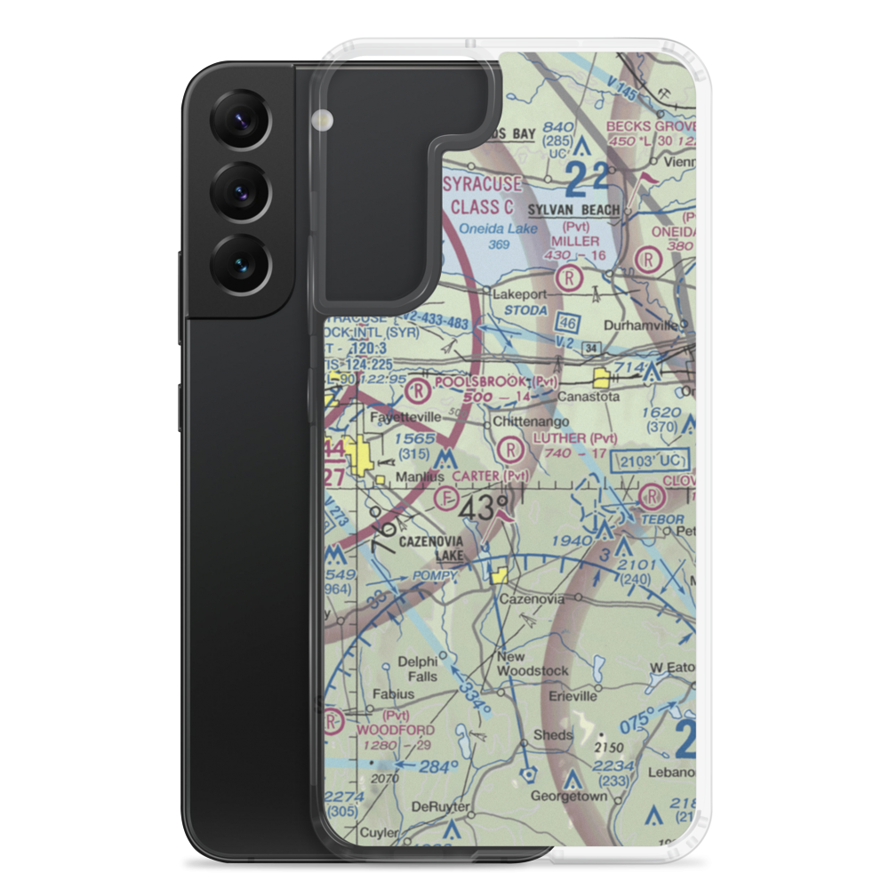 Luther Airport (1D5) VFR Sectional Samsung Case Samsung Galaxy S22 Plus model shown