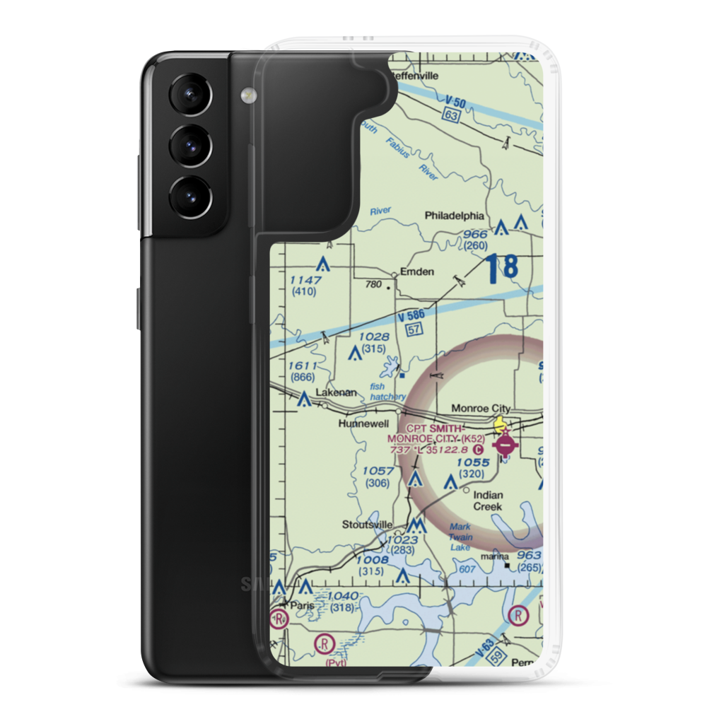 Lyell Airport (MO04) VFR Sectional Samsung Case Samsung Galaxy S21 Plus model shown