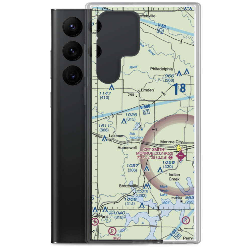 Lyell Airport (MO04) VFR Sectional Samsung Case Samsung Galaxy S22 Ultra model shown