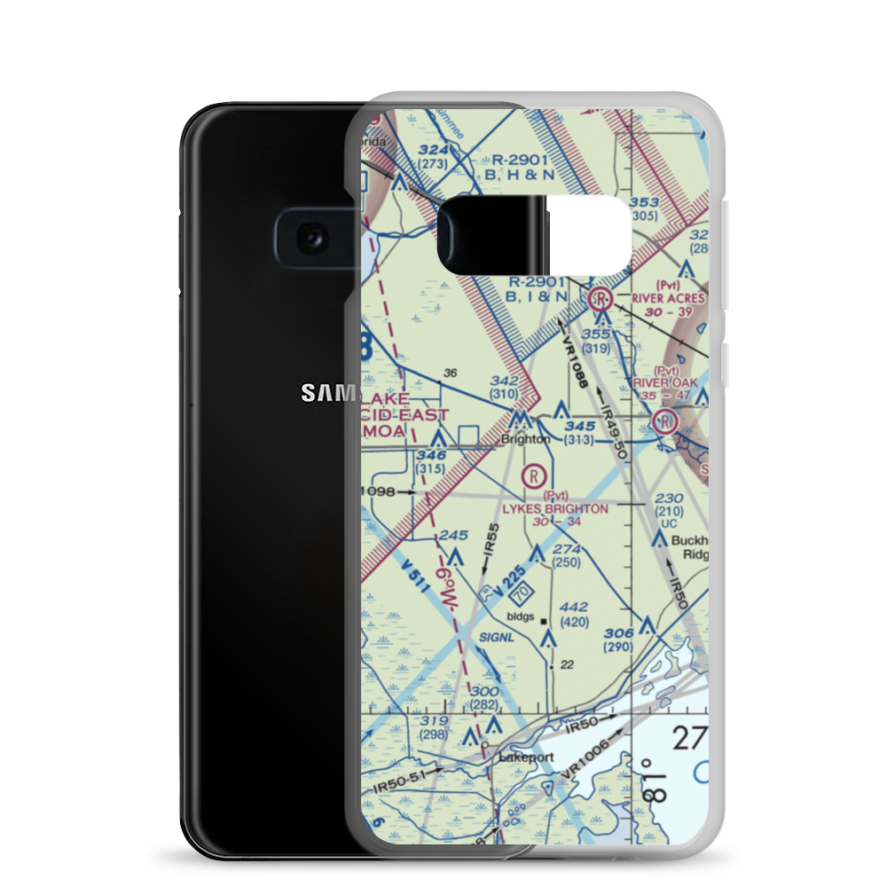 Lykes Brighton Airport (8FD5) VFR Sectional Samsung Case Samsung Galaxy S10e model shown