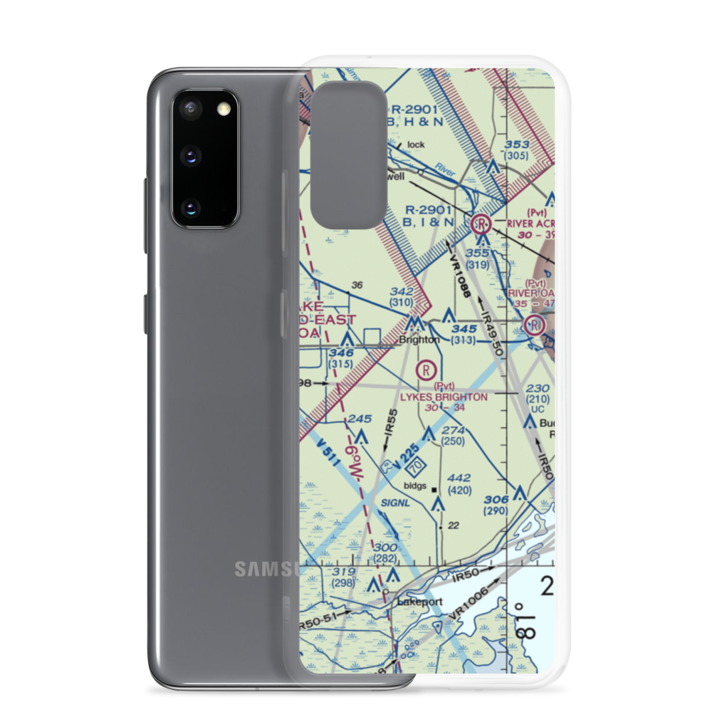 Lykes Brighton Airport (8FD5) VFR Sectional Samsung Case Samsung Galaxy S20 model shown