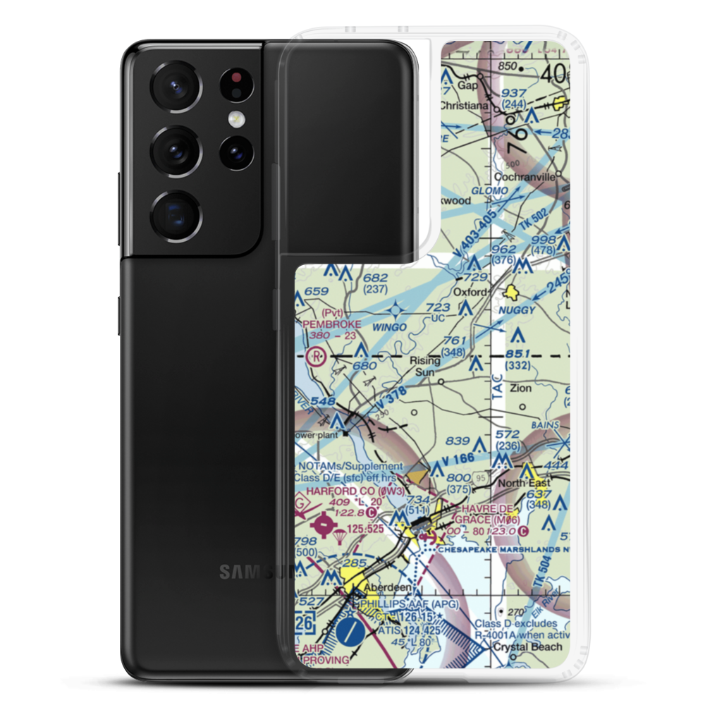 Lynch's Landing Airport (MD61) VFR Sectional Samsung Case Samsung Galaxy S21 Ultra model shown