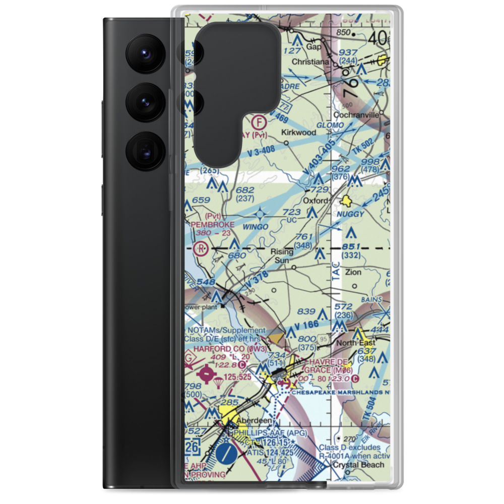 Lynch's Landing Airport (MD61) VFR Sectional Samsung Case Samsung Galaxy S22 Ultra model shown