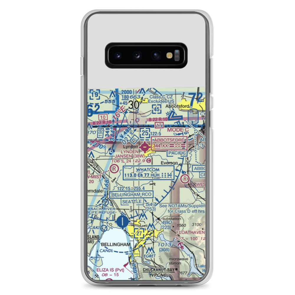 Lynden Airport (38W) VFR Sectional Samsung Case Samsung Galaxy S10+ model shown