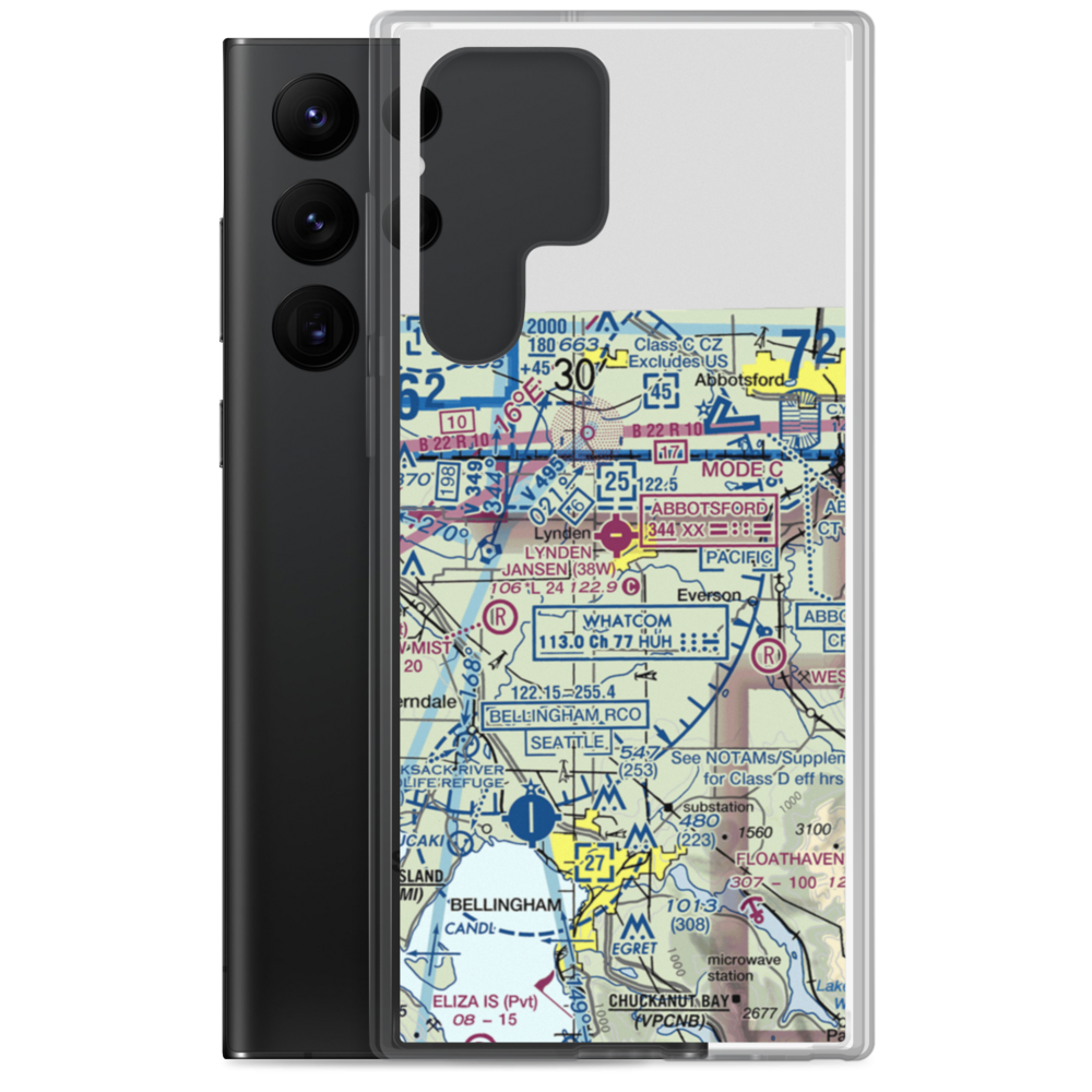 Lynden Airport (38W) VFR Sectional Samsung Case Samsung Galaxy S22 Ultra model shown