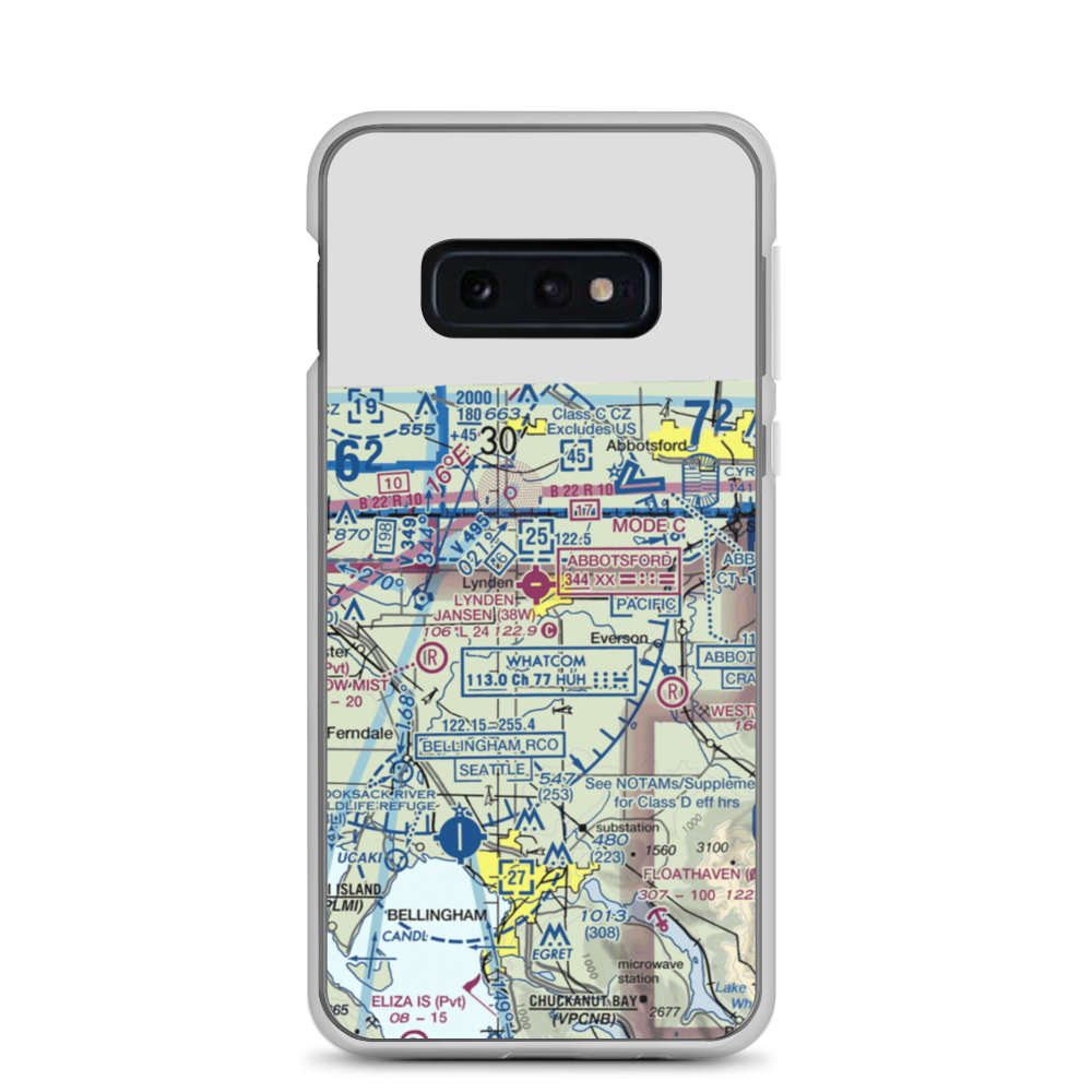 Lynden Airport (38W) VFR Sectional Samsung Case Samsung Galaxy S10e model shown