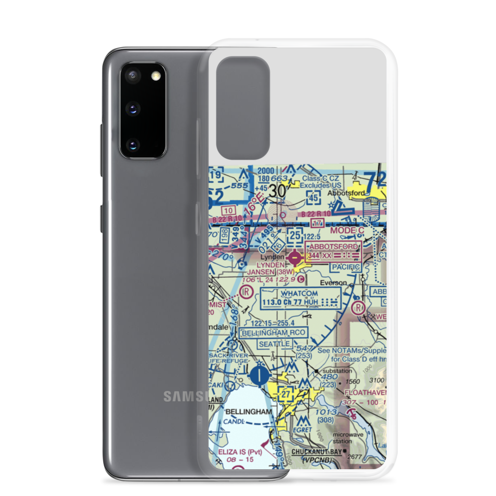Lynden Airport (38W) VFR Sectional Samsung Case Samsung Galaxy S20 model shown