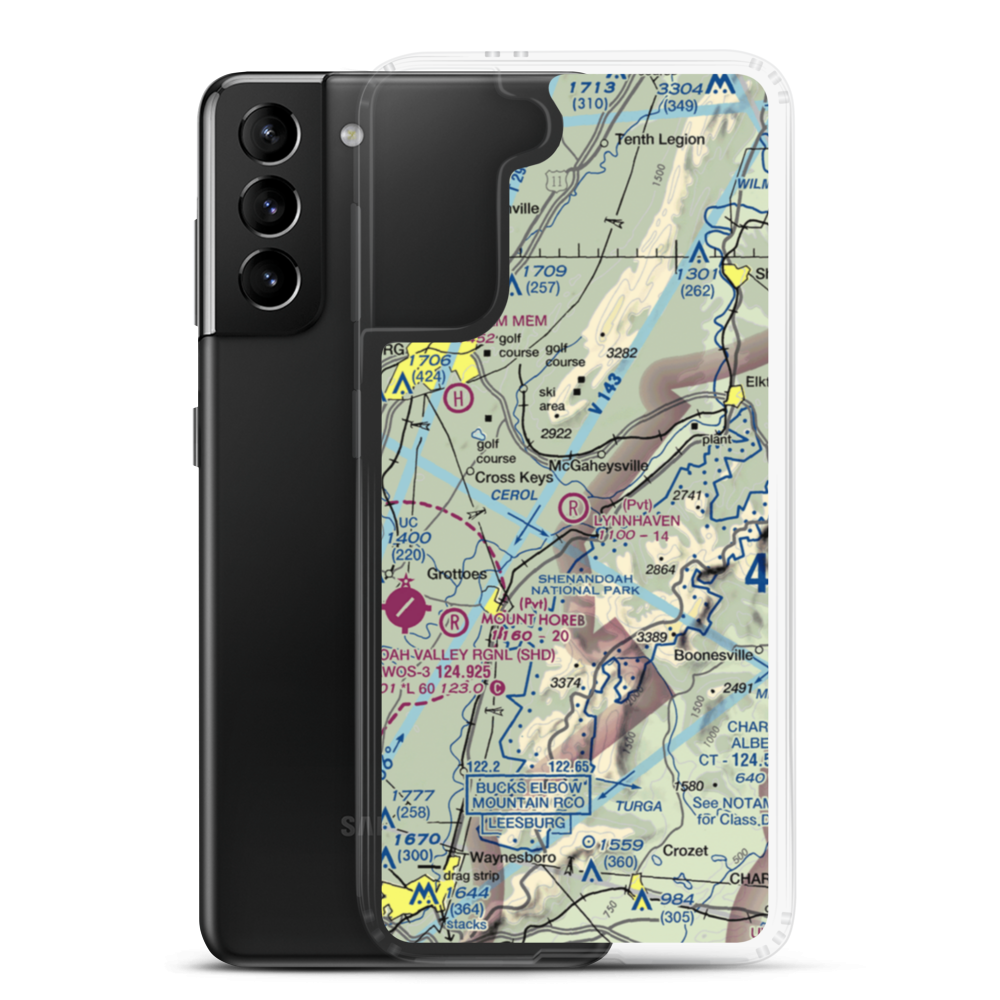 Lynnhaven Field (VA49) VFR Sectional Samsung Case Samsung Galaxy S21 Plus model shown