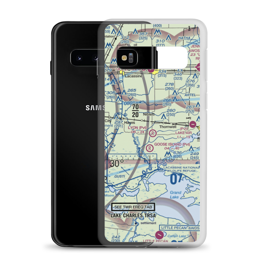 Lyon Airport (LS14) VFR Sectional Samsung Case Samsung Galaxy S10 model shown