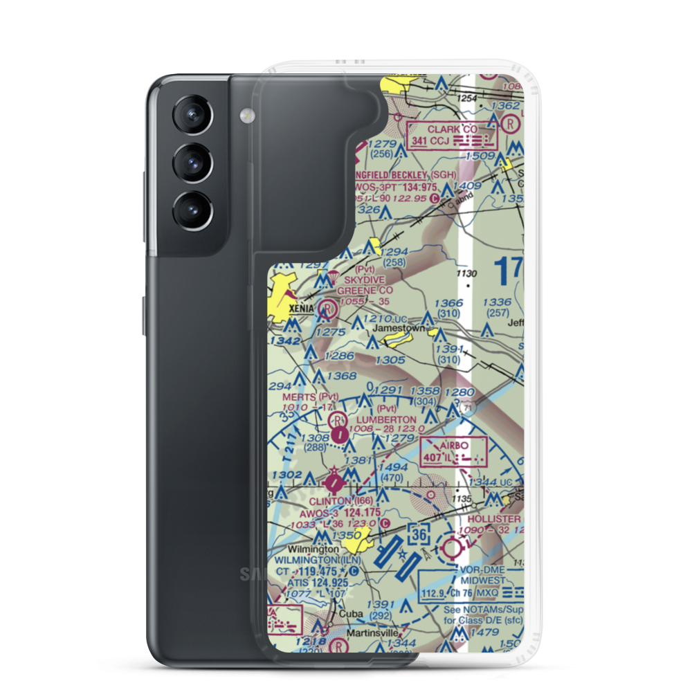 Lyons Field (OI52) VFR Sectional Samsung Case Samsung Galaxy S21 model shown