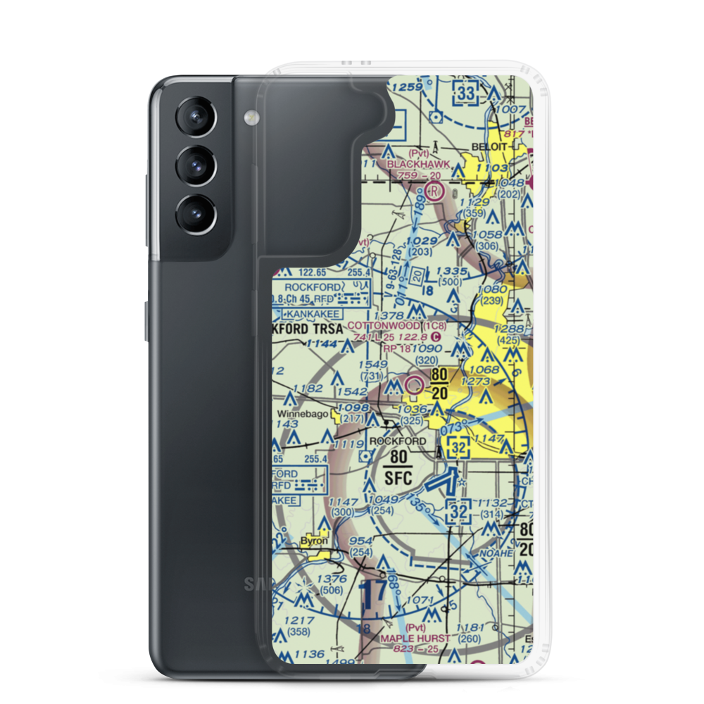 Lz Fairwinds Airport (LL78) VFR Sectional Samsung Case Samsung Galaxy S21 model shown