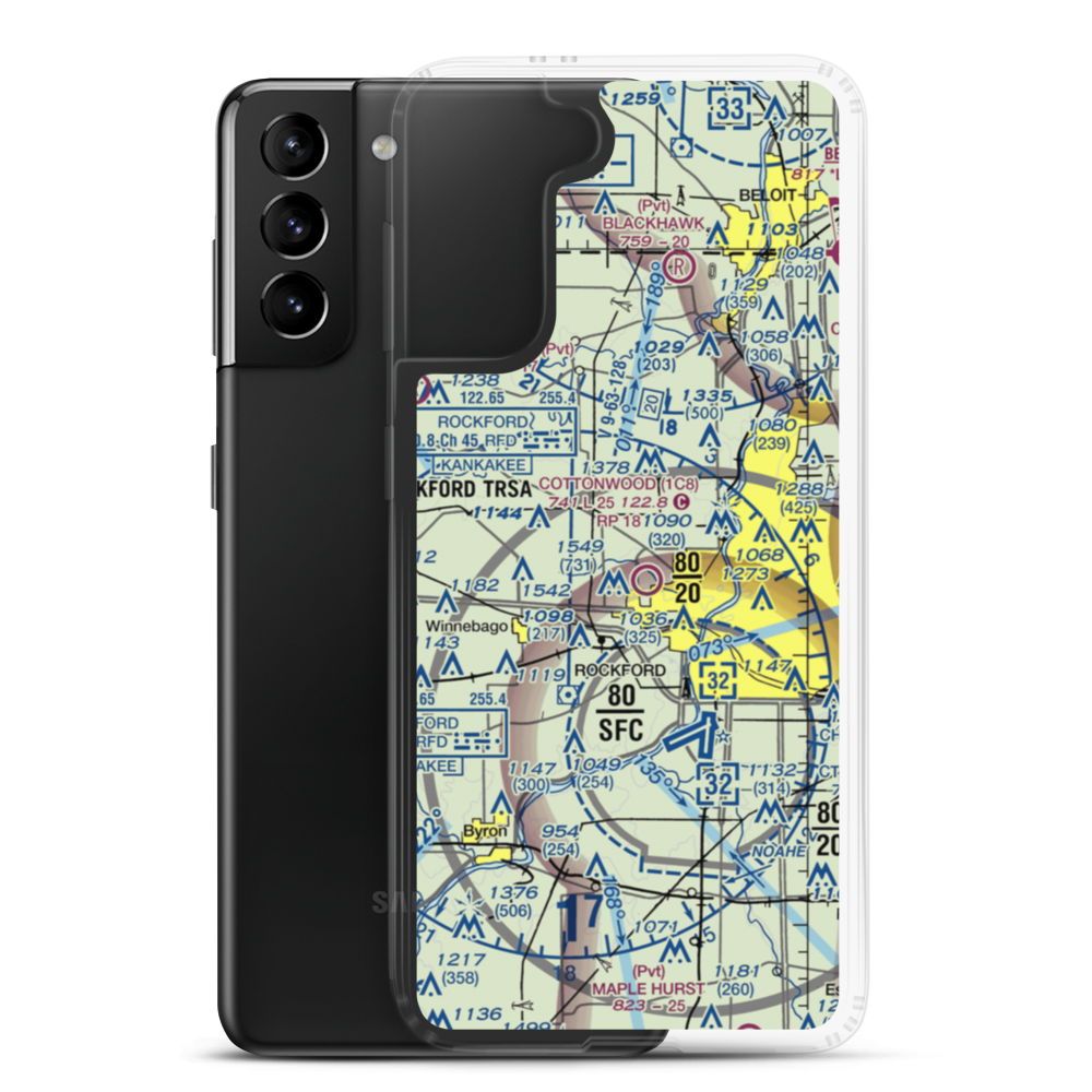 Lz Fairwinds Airport (LL78) VFR Sectional Samsung Case Samsung Galaxy S21 Plus model shown